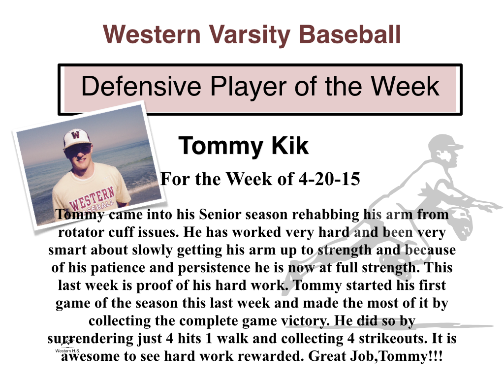 western_ball's tweet photo. Congrats to this weeks Offensive and Defensive Players of the Week, @EOliver1717 @KikTommy Good Job! #westernbaseball http://t.co/pyf3IOc6x6