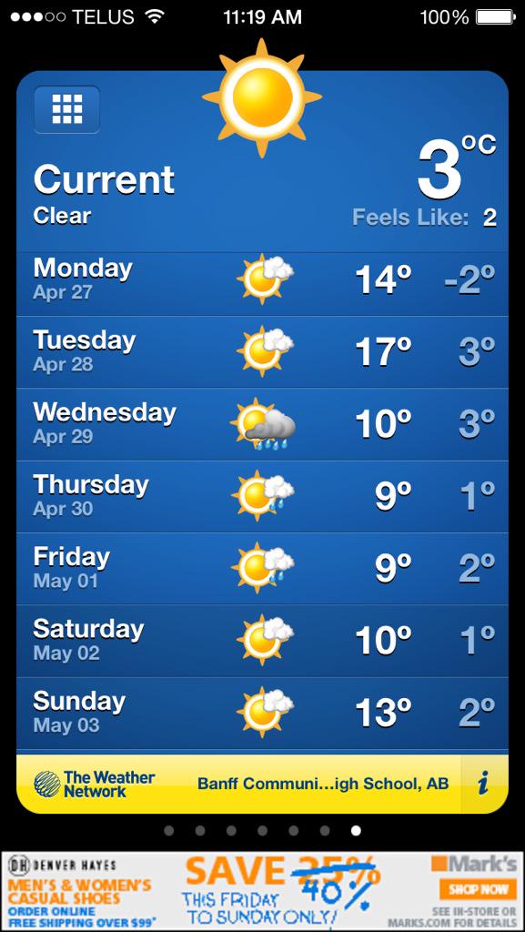 doug_gleddie's tweet photo. #Banff2015 weather report! #alloverinaweek #seeUsoon http://t.co/SxBf5VZHy6