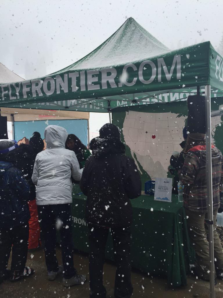 WinterPark's tweet photo. Stop by @FlyFrontier's booth at the base for a chance to win a $250 dollar travel voucher! #Springtopia #75WPR http://t.co/r5IaqNNXVc