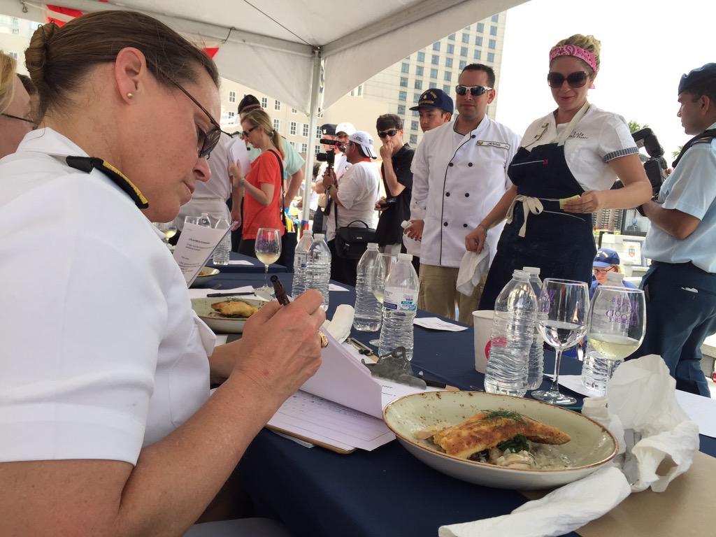 nolanavyweek's tweet photo. And the last dish is served. Snapper from @loladeaux and the HMCS Athabaskan #NOLANavyWeek http://t.co/Es6EXdZc3x