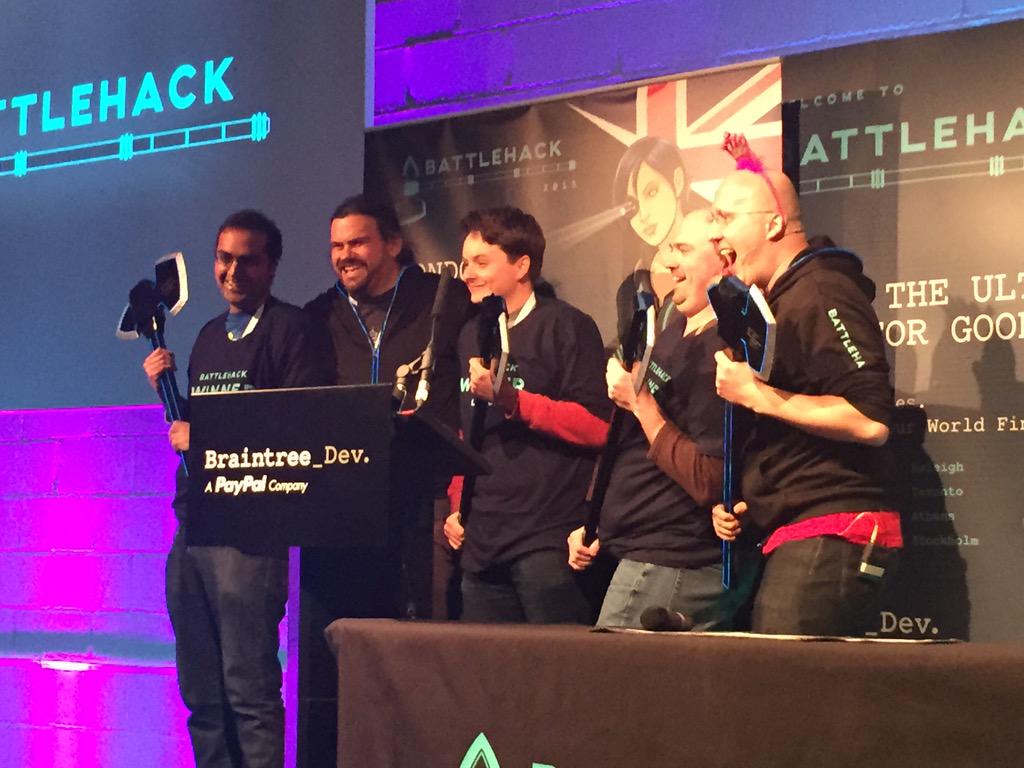 localz's tweet photo. Winners of #BattleHack are... At risk !!!!! Using awesome tech from @localzco http://t.co/dkV4I9GVAL