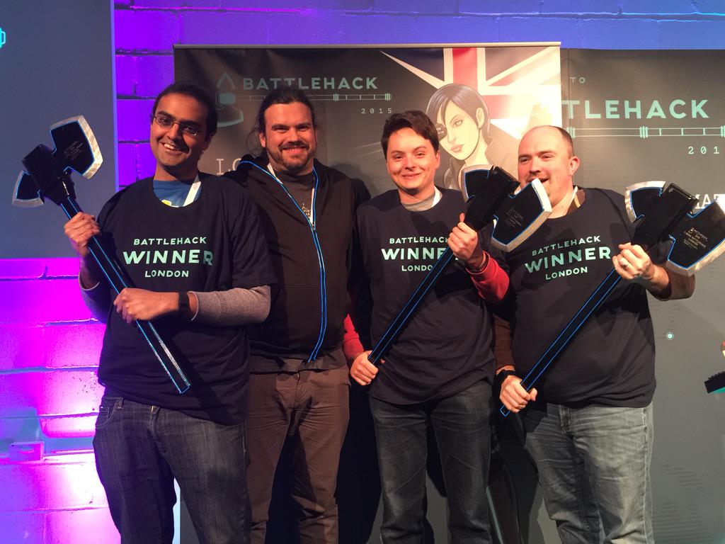 paypaldev's tweet photo. A huge congrats for winning #BattleHack in London goes to AtRisk for delivering an amazing app with social impact! http://t.co/bG1QmVj6ct