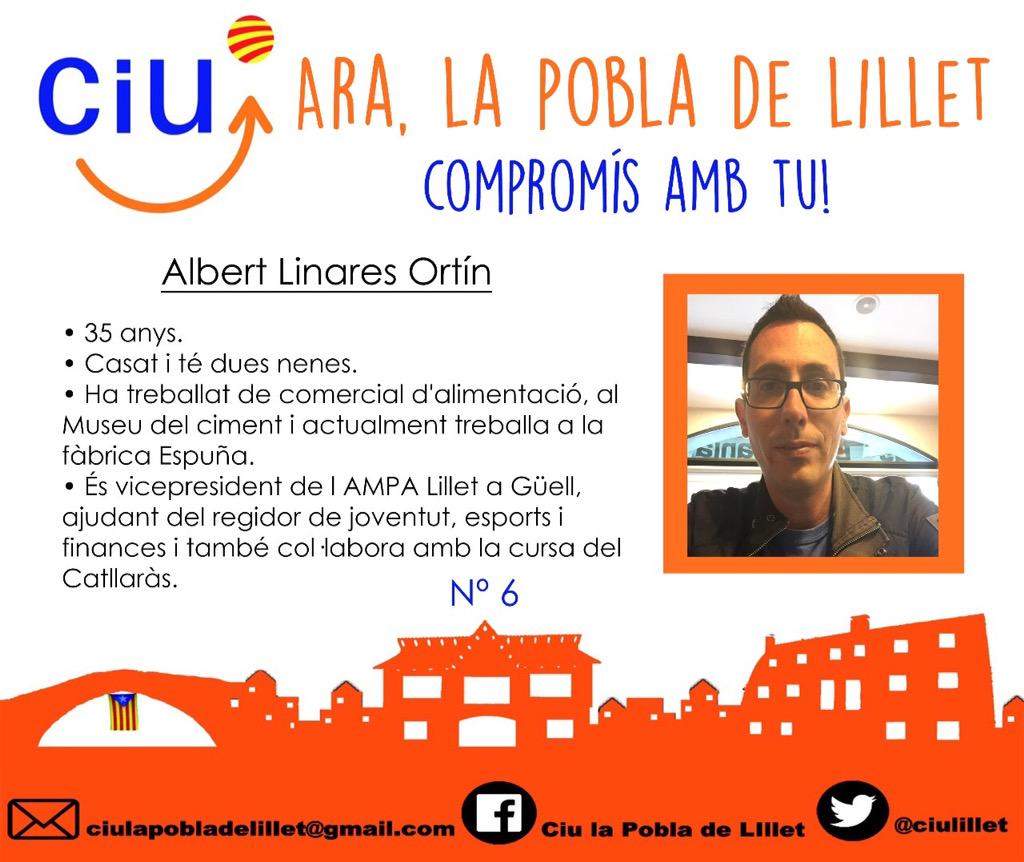 ciulillet's tweet photo. Us presentem a l'Albert! El numero 6 de la llista! Te un #compromisambtu #araLaPobladeLillet http://t.co/R6QStOoRxt