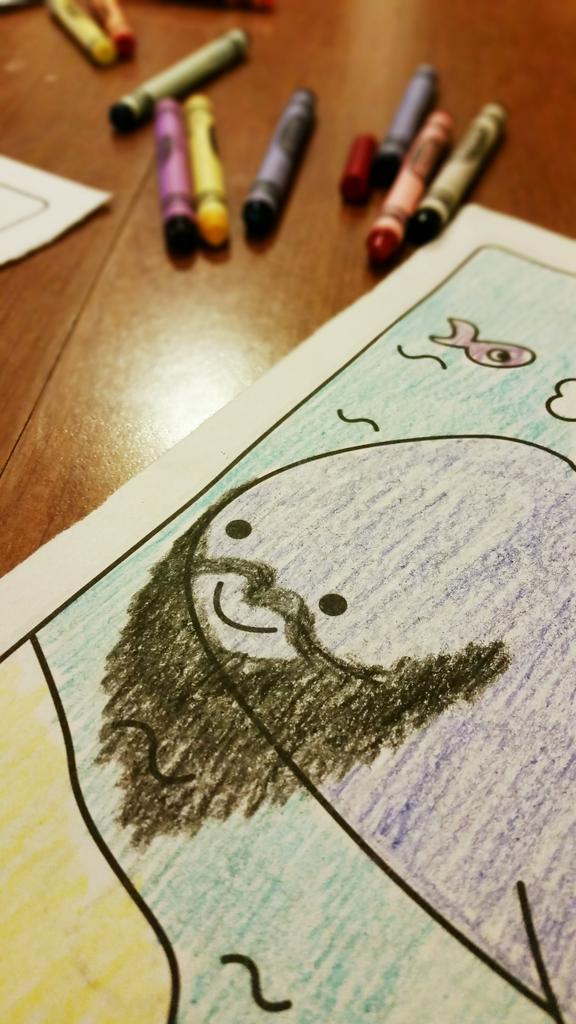 keepersandmates's tweet photo. Request of 2.5 year old - BEARDED WHALE

#smartkids #beard
#colortime #familytime http://t.co/JF61HvbqZz