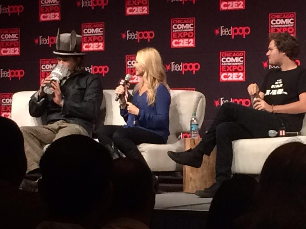 SFCOchicago's tweet photo. A Panel of Ice and Fire. #C2E2 #Booth350 #KhalDrogo #SerLorasTyrell #JasonMomoa #FinnJones #GameofThrones http://t.co/YYaTghce3Q