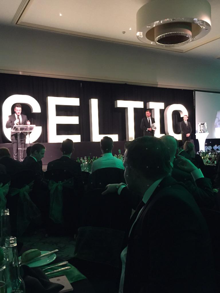 @ConlonMartin presenting at the Celtic player of the year awards @LightGlasgow #proudsponsers
