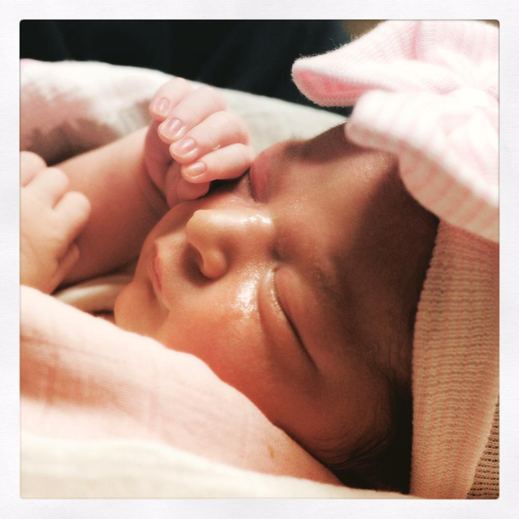 MistyNicole32's tweet photo. Meet our sweet Brooklyn Nicole Herrera! Born April 26th at 9:44am. She's 20 inches &amp; weighs 8.5 pounds!! 💗💗 http://t.co/4TK3gGutik