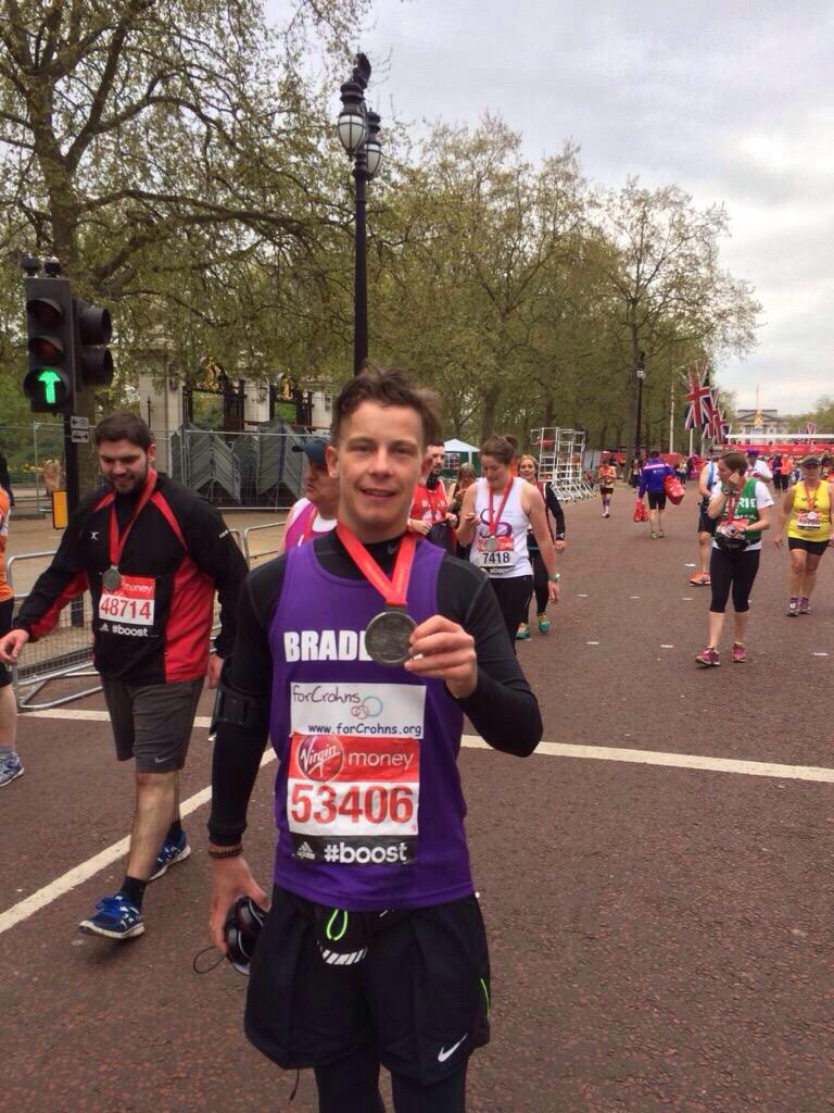 forcrohns's tweet photo. Congrats to our runners at #LondonMarathon, really proud of you for raising £££ for #crohns research @BradleyJolleys http://t.co/4RLjQas2BM