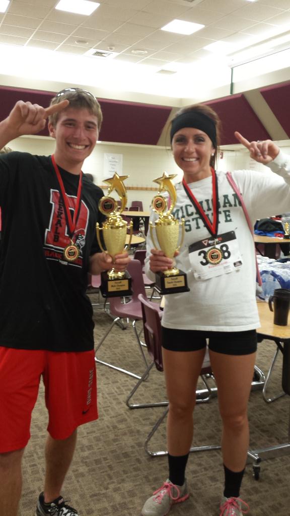 chelsiann520's tweet photo. Whoop!  Mark Beckman and I with our overall winner trophies. http://t.co/MBf4oO2UHq