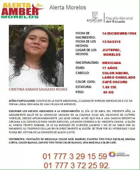 AlisaBarenque's tweet image. Por favor ayúdanos a encontrar a Sarahi!!!! Rato @yuyacst en Morelos