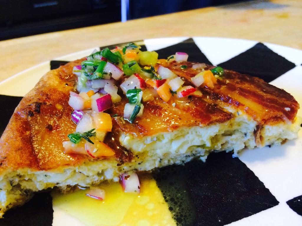 Bacon enrobed frittata with habanero relish #fuckyeahitshomemade #bacon #EggSlut