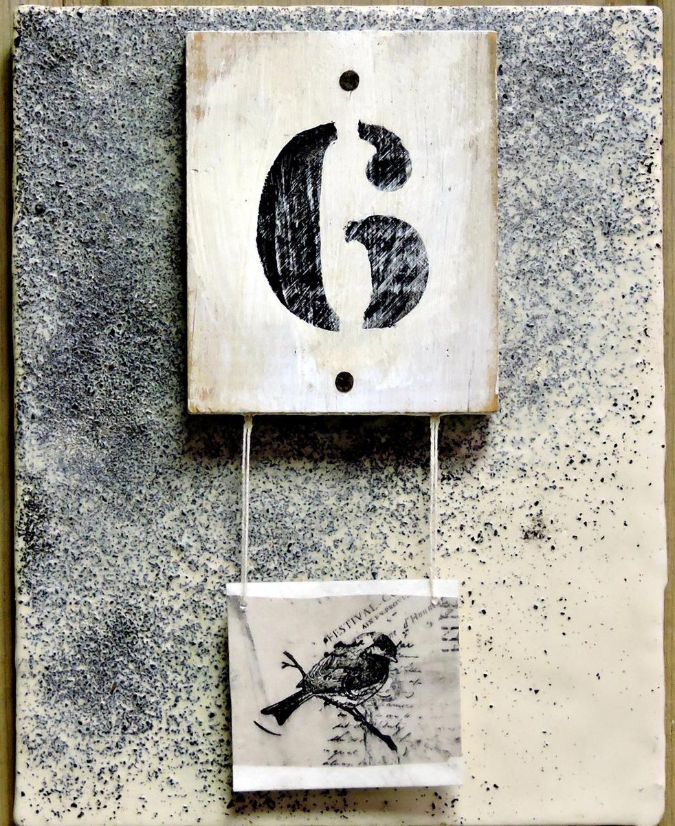 mickiART's tweet photo. Encaustic Collage Painting. Selling May 2nd. Armada, MI. #art #art-mada #ARTmada http://t.co/ezFhssJjwA
