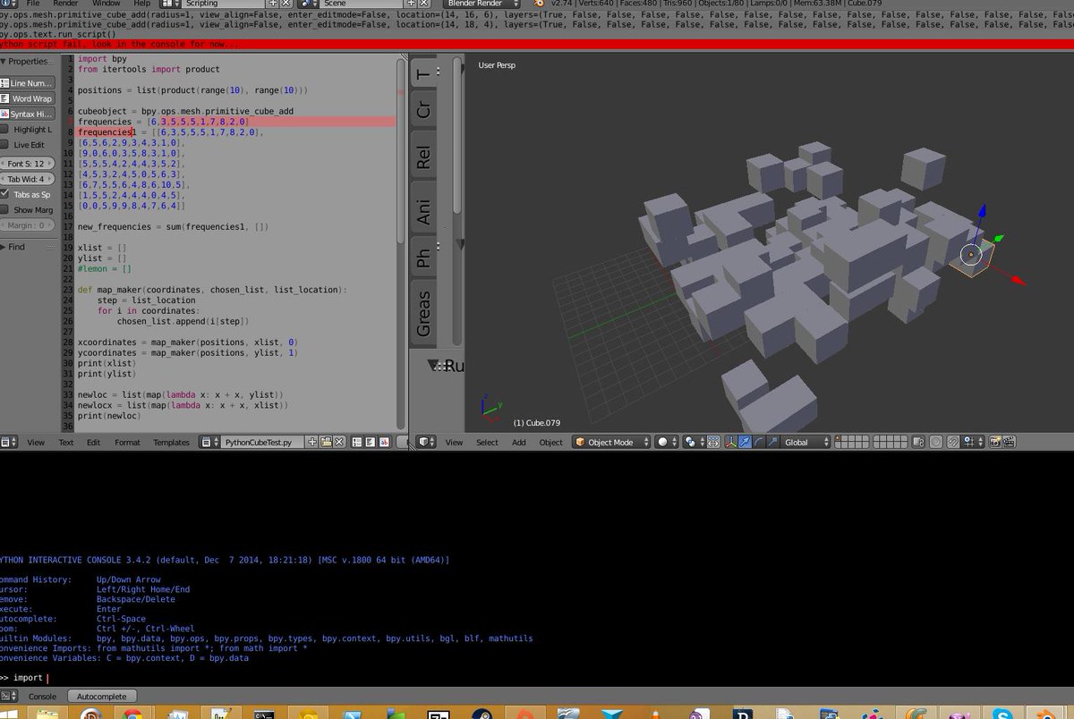 jackclarkSF's tweet image. TIL I learnt you can write scripts for the free 3D modelling program Blender in Python. #sundaycoding