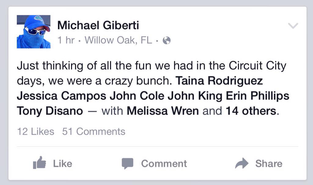 gatorays88's tweet image. Just remember the good times we had at Circuit City! #MissThatPlace