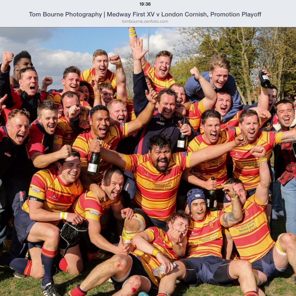 MedwayRFC's tweet photo. Promoted to London Division 1...C'mon Medway! http://t.co/01X7qDbgv6