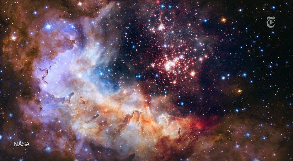nytimes's tweet photo. Happy 25th birthday to the Hubble Space Telescope. See unforgettable scenes from our universe http://t.co/Pce5Mrkqsk http://t.co/kDg65R1xGL