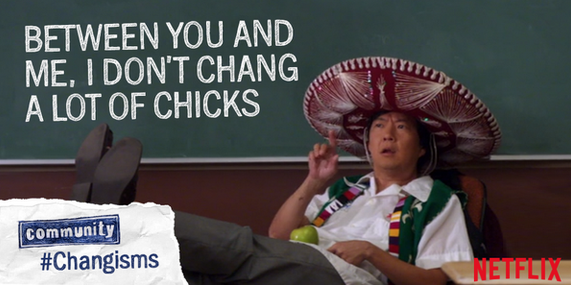 Netflix_CA's tweet photo. "This subject is speaking my Changuage." #Changisms http://t.co/YpbrSmSnWX