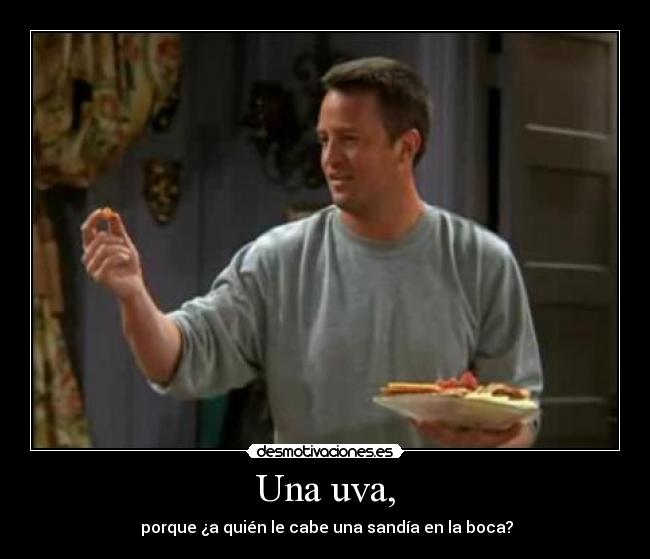RossEusGell's tweet photo. Una uva...@chandlermubi @Phoebs_Buffay http://t.co/m5mttwUdTw