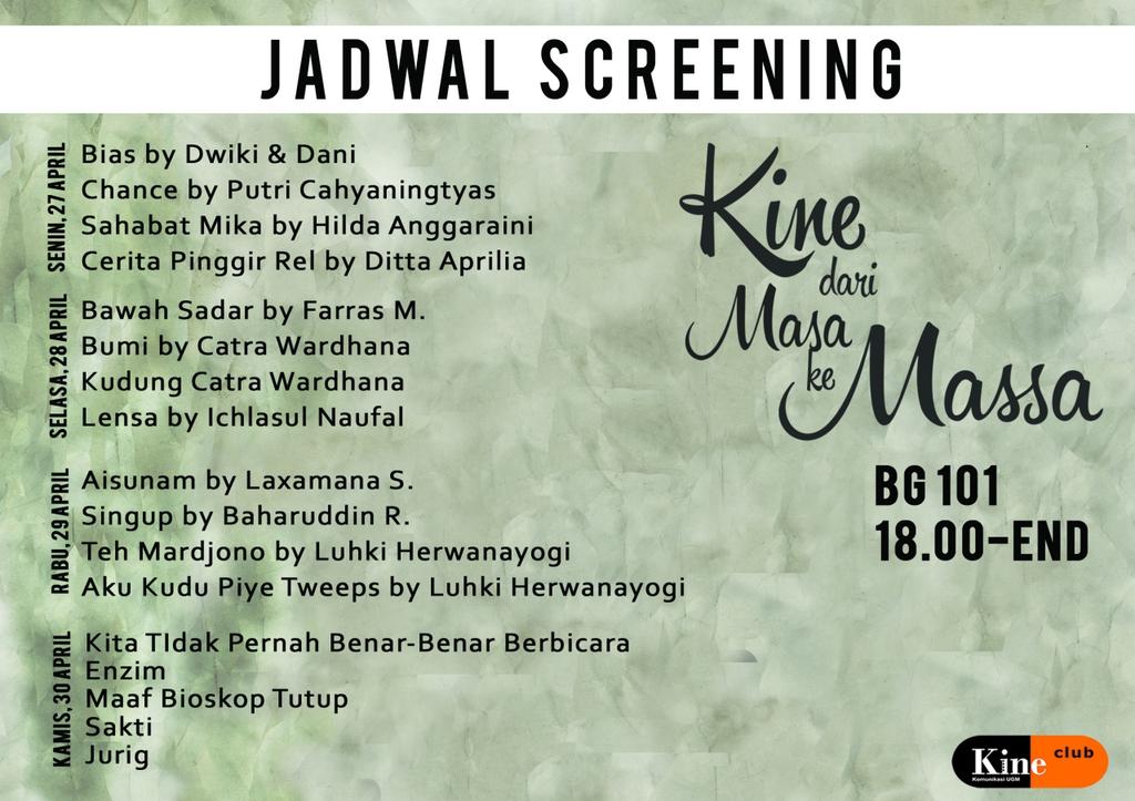 Total nya ada 17 film! Jadwalnya bisa kamu lihat di sini