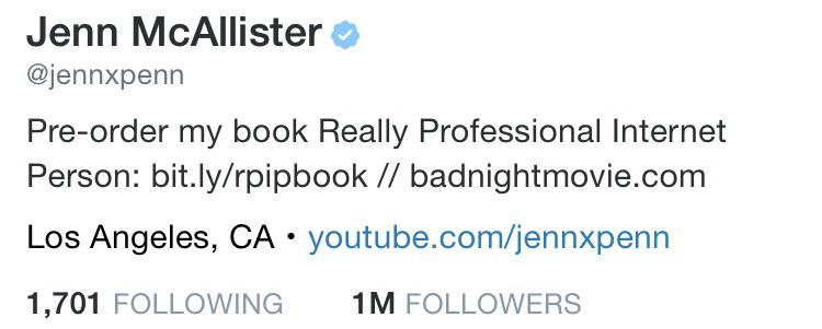 jennmcallister's tweet image. AHHHHH WE HIT 1M FOLLOWERS!!!  💜 Thank you so much, I love you all endlessly