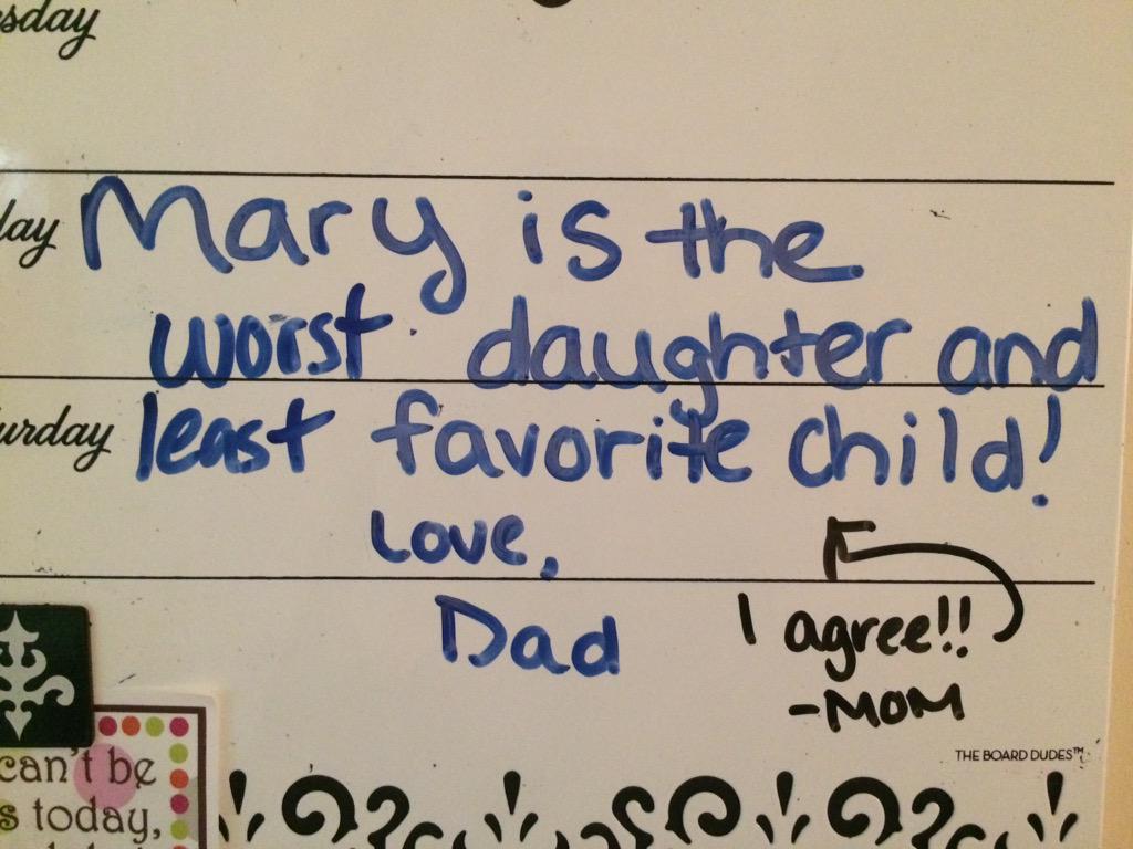 mhm0ney's tweet photo. Tough love @marymonagle http://t.co/fbtDFEDPfa