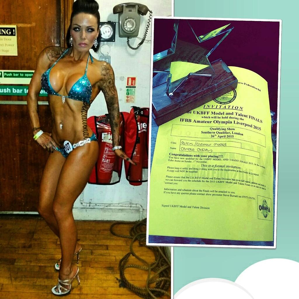 Candie SugarSweet on Twitter: "3rd place ukbff bikini model n talent  London. First comp.. Amateur Olympia invite too. Happy girl😀👌  http://t.co/Gqk3zCA7Q4" / Twitter