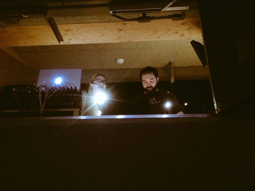 1ActPlayFestYMM's tweet photo. Danna-Rae and Scott techin' it up in the booth @KeyanoTheatre #ymmarts #localtalent #ymm #CommunityTheatre http://t.co/rDabnHu8QL