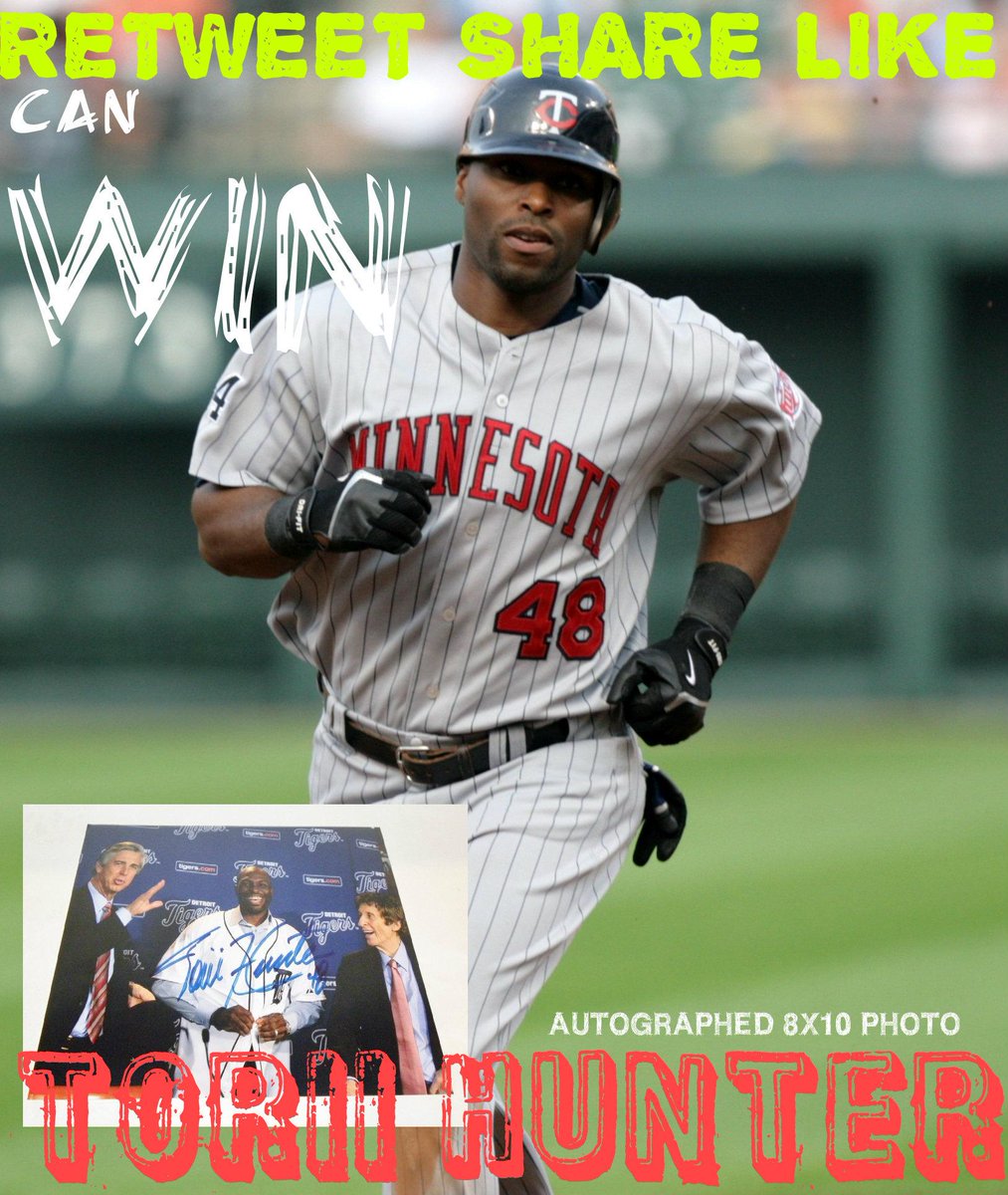 MemorabiliaLane's tweet photo. RETWEET TO WIN TORII HUNTER SIGNED 8X10 /$10 SPORTS/CELEB AUCTION ENDS NOW http://t.co/03Xv5tcHFA @MLB @NBA @NFL @WWE http://t.co/xIgzZrkibP