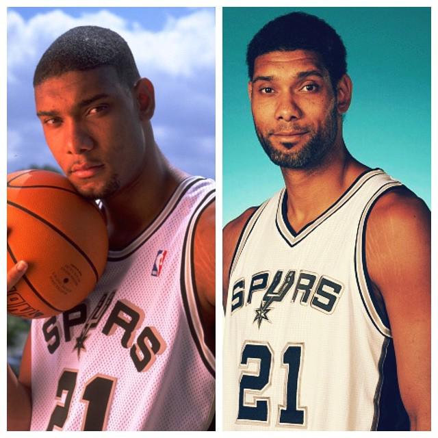 Wait... Which photo is from 1997? Happy birthday, Tim Duncan! You haven\t aged a bit. via 