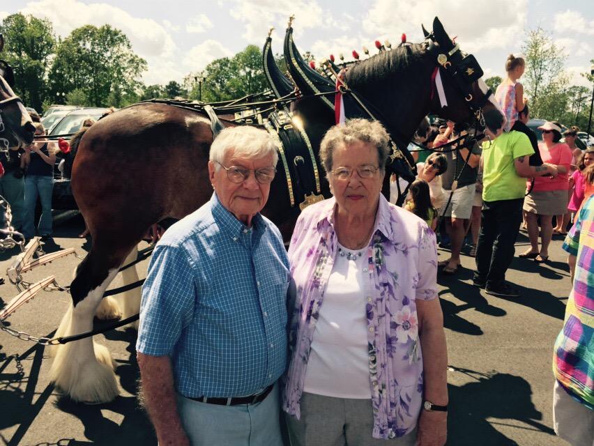 Thanks <a href="/Benefitfocus/">Benefitfocus</a> for hosting the Clydesdale- Mom has soft place in heart for them. Great to share with her &amp; Dad!