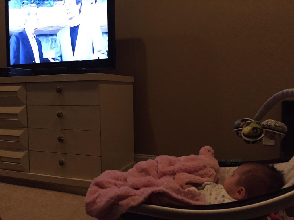 EmilyAYarbrough's tweet photo. Even my 7 week old can appreciate #dumbanddumber. #mommysfavoritetoo http://t.co/T0pzZITqlW