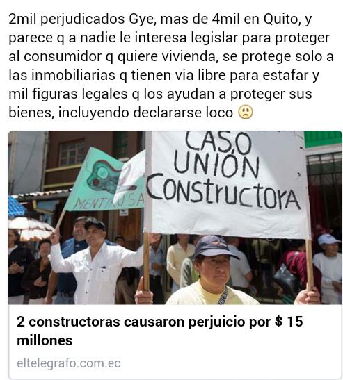 Erikiux's tweet photo. Falta accion de @AsambleaEcuador para proteger consumidor #estafainmobiliaria #terrabienes @Estafados2015Ec http://t.co/qunBHUylL8