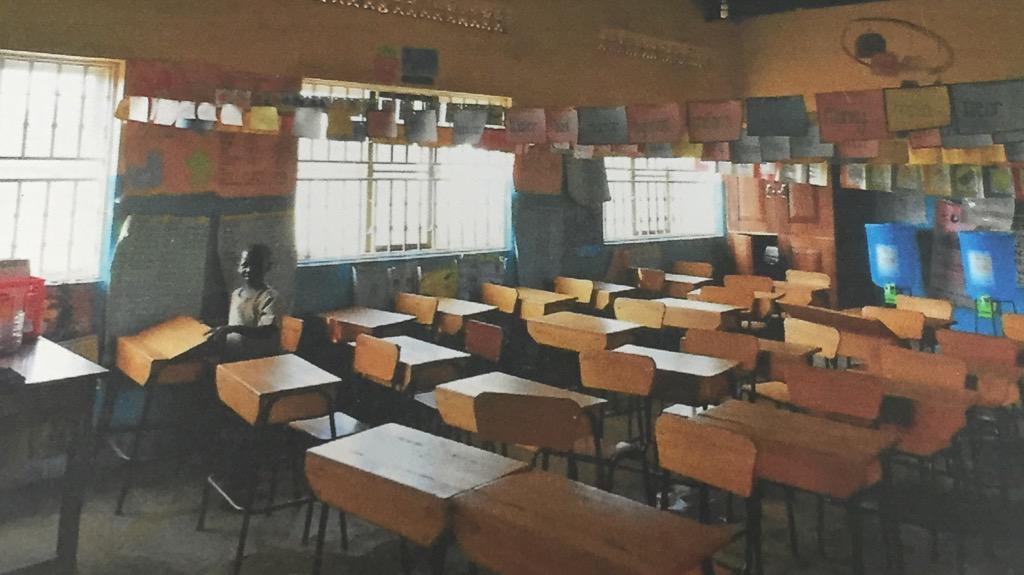 educationuganda's tweet photo. Classroom in St. Jerome's vs. classroom in school in area near by http://t.co/6SEaXgVSkK