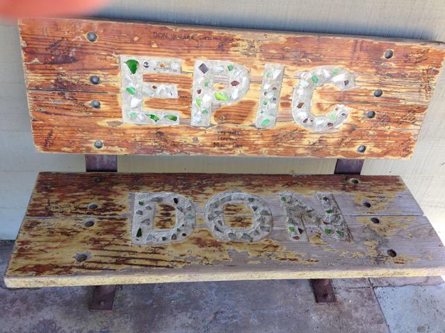DelMarPTSA's tweet photo. An Epic Don bench found on Alameda island today. http://t.co/ysk5tYhBwG