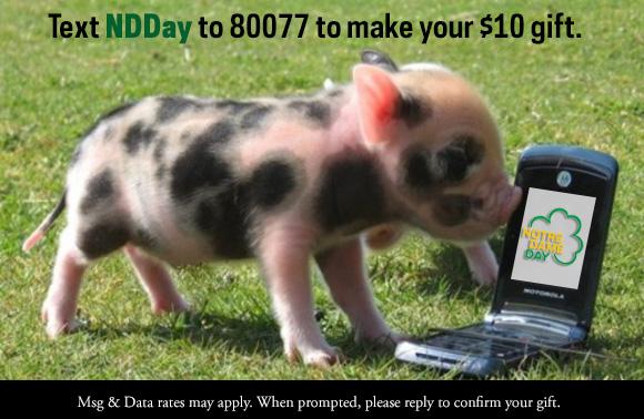RickAndOnlyRick's tweet photo. Remember, if you have thumbs, you can text to give. #NDday #LoveThee http://t.co/8WNkOwtwUB
