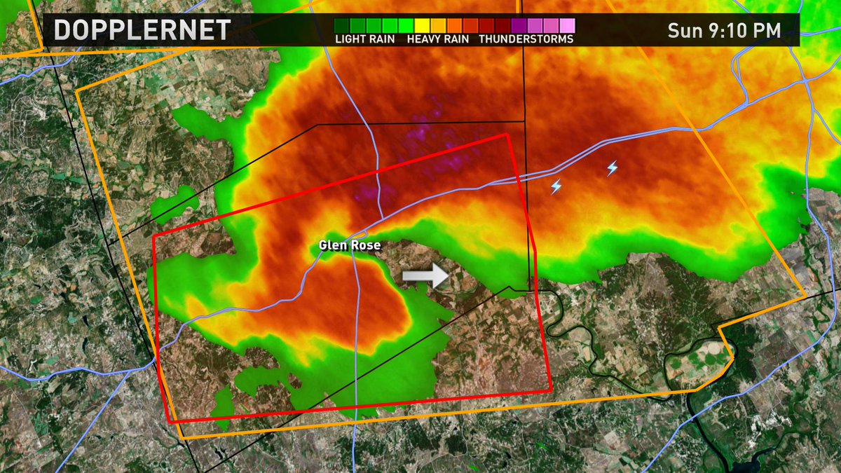Glen Rose is sounding the sirens! Tornado spotted on the ground 3 miles