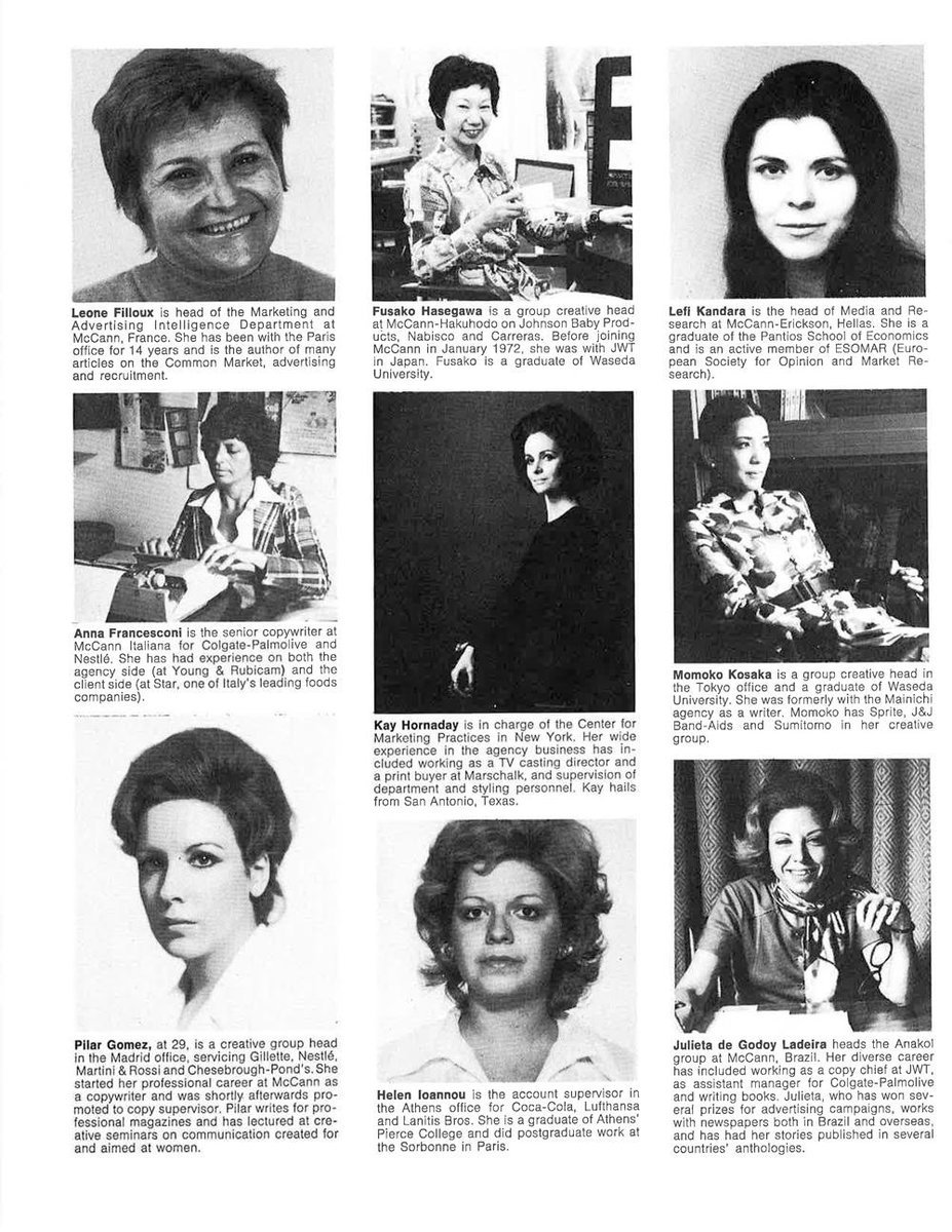 McCann Erickson touting their female employees in 1972, claiming 23 in top  positions: #MadMen, image size:927x1200