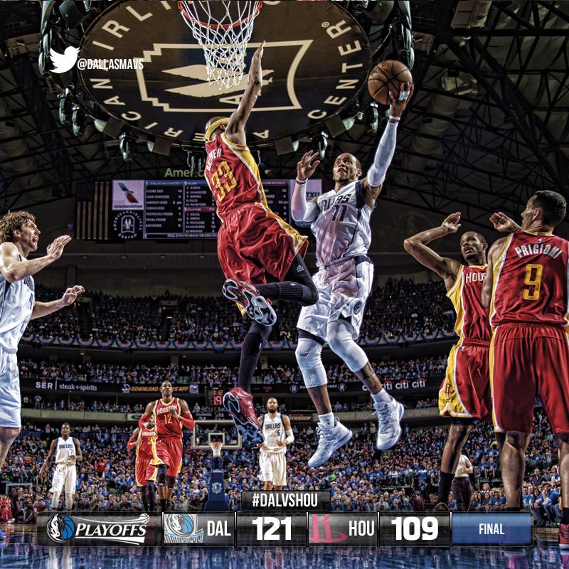 Game 5 it is! Final: Mavs beat the <a href="/HoustonRockets/">Houston Rockets</a> 121-109 behind 31/pts from Monta Ellis! Barea w/17pts. #DALvsHOU