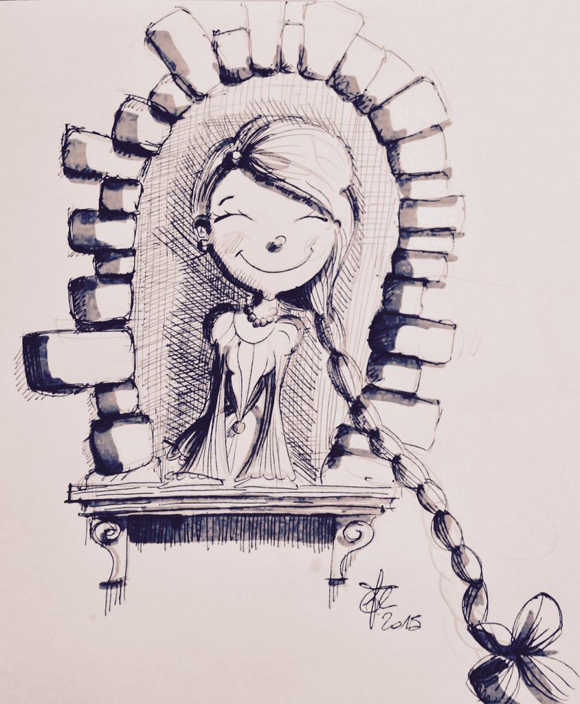 star_refly's tweet photo. Drawing my #Rapunzel in this rainy day😊 #illustration #pen #pencil http://t.co/1OoxaM28DN