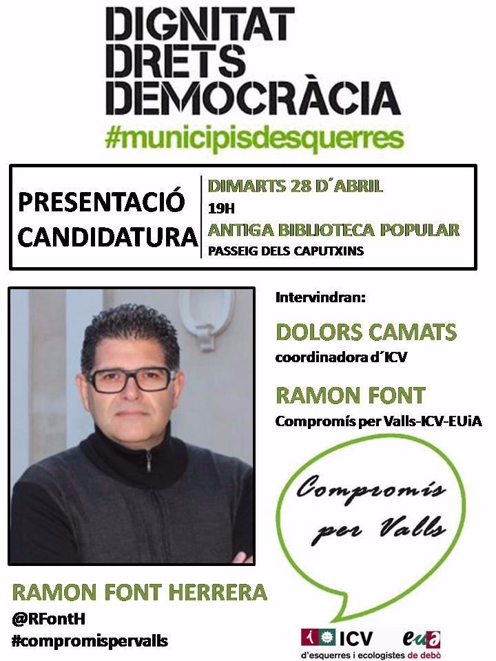 CompromisxValls's tweet photo. Demà us esperem a tots i totes! No falteu!!#compromispervalls #municipisdesquerres #valls @dolorscamats @herrerajoan http://t.co/LHhI1Q5NEM