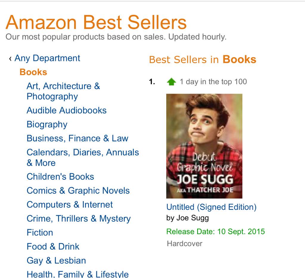 Joe_Sugg's tweet image. Proud moment for us right here! We're number 1 and 11 in the Amazon best sellers and the books not even out yet! 🙌😭🙌😭