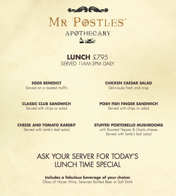 Mr_Postles's tweet photo. Today is the Launch of our lunch menu! A delicious main course and drink for £7.95 http://t.co/pyDdhZor9o
