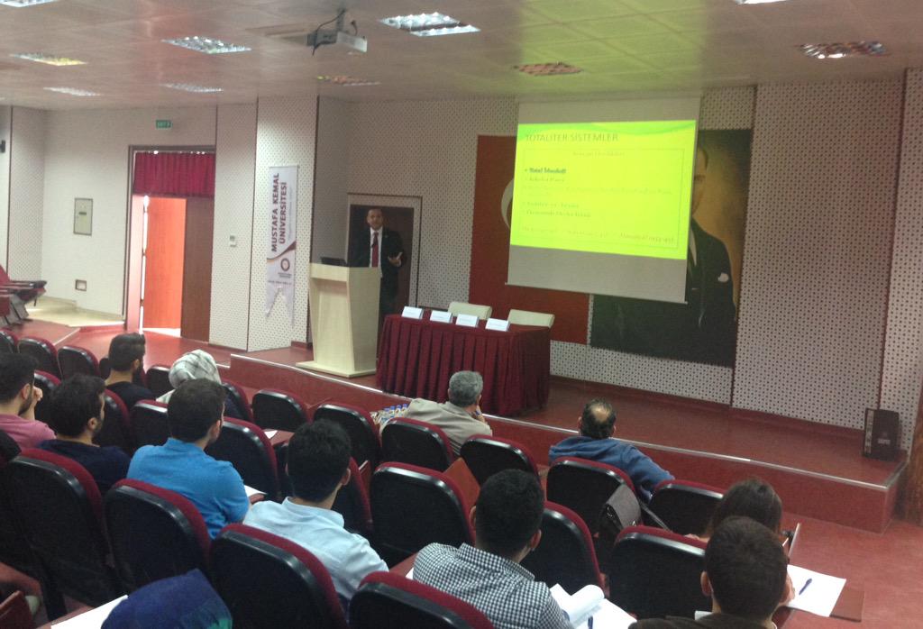 Mustafa Kemal Üniversitesinin davetlisi olarak geldiğimiz Hatayda Başkanlık Sistemi hakkındaki konuşmamızı tamamladık