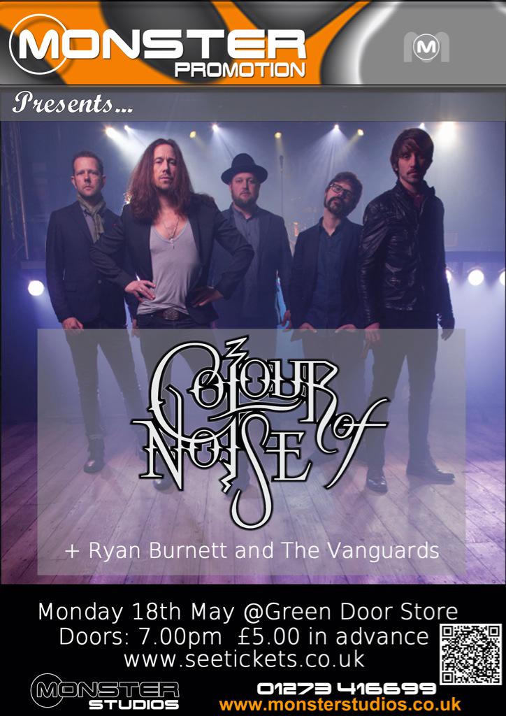 MonsterPromote's tweet image. MONDAY 18th MAY @colourofnoise @iamryanburnett #LIVE #music #bands #rock #gig @greendoorstore m.seetickets.com/event/colour-o…