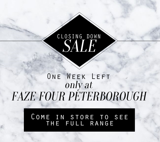 MooreandScrupps's tweet photo. It's the final week of our closing down #SALE at Faze 4 Peterborough. Visit us in store for up to 70% off :) http://t.co/Ykz4TREigO