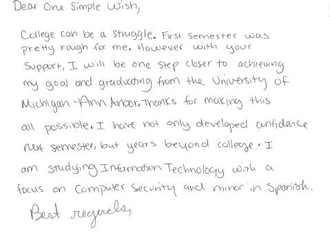 OneSimpleWish's tweet image. Malaysha's wish for a gift card,GRANTED! More than a wish,college life made easier!
#fostercare