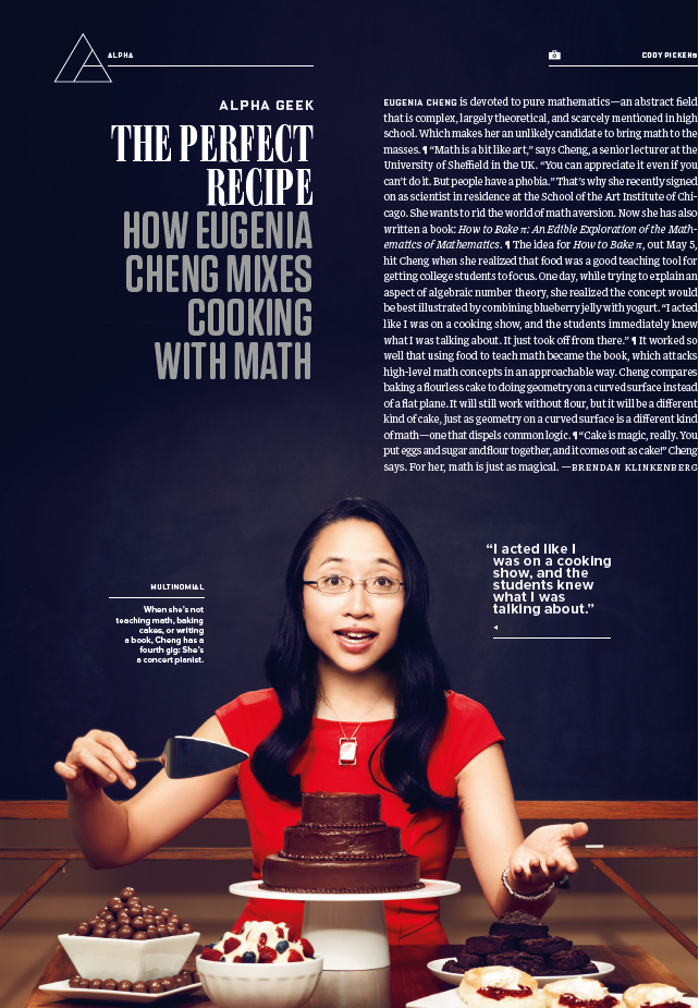 ProfileBooks's tweet image. And brilliant @DrEugeniaCheng was in US @wired last week! Cakes, Custard &amp;amp; Category Theory is out in June   #bakingpi