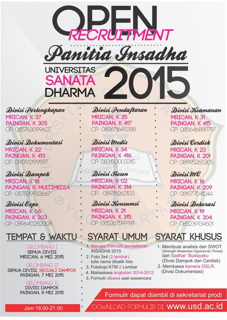 OPREC #INSADHA2015.😊 <a href="/DPM_USD/">DPMU Sanata Dharma</a> <a href="/DPMF_FarmasiUSD/">DPMF Farmasi USD</a> @DPMFpsiUSD <a href="/BEMFEKO/">BEM FE USD</a> @bemfarmasiusd <a href="/BEMFpsiUSD/">BEMF psikologi USD</a> <a href="/BEMFEUSD/">BEM FE USD</a>
