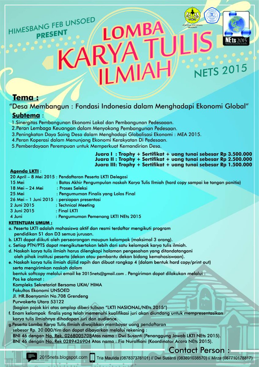 <a href="/imepinasional/">imepinasional</a>  Ikutilah LKTI NETs2015, pendaftaran 20April-8Mei, deadline KTI 15Mei, Info: 2015nets.blogspot.com