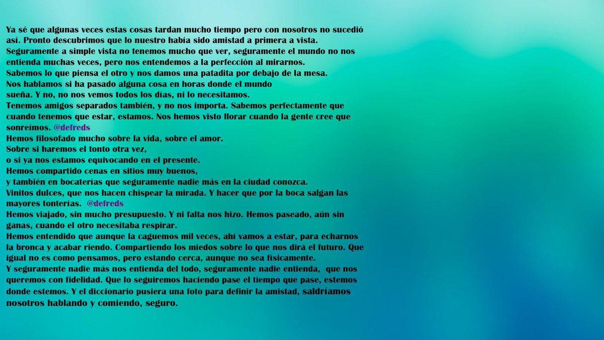 Defreds's tweet photo. Amistad. (Y lo demás importa un poco menos.) http://t.co/kBNzYWPP1a